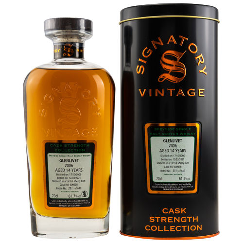 Signatory Glenlivet Vintage 2006 Cask Strength 1st Fill Sherry Butt 61,7% 0,7l